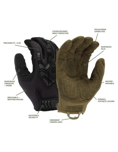 Pyramex Venture Gear Heavy Duty Impact Gloves Size L - Coyote