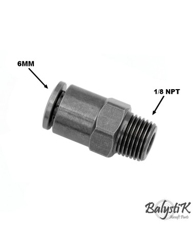 BalystiK Adaptateur 1/8 NPT male pour flexible 6mm