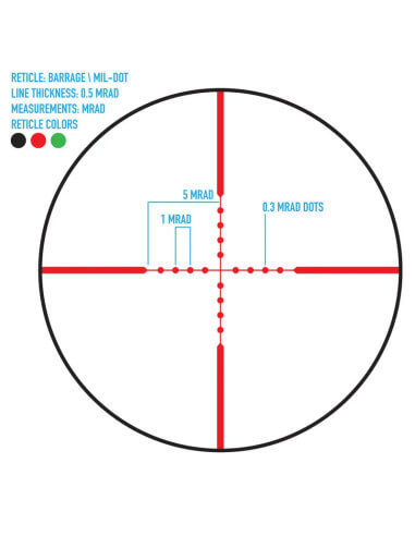 FIREFIELD Lunette de visée Barrage 2.5-10x40 avec laser rouge EU inférieur à 1mW