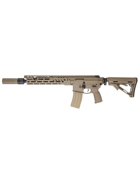 Salvo Precision MWS MCX Hunter UK SF Style 13.1 inch Steel Bolt avec silencieux QD style 556 et traceur - Dark Earth