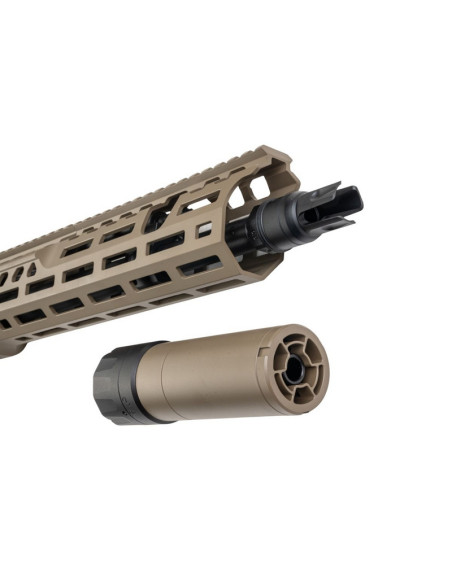 Salvo Precision MWS MCX Hunter UK SF Style 13.1 inch Steel Bolt w/ 556 Style QD suppressor & Tracer - Dark Earth