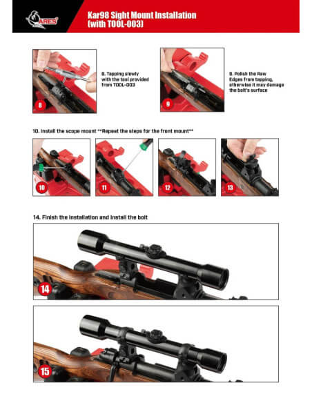 ARES Outils de montage pour la fixation lunette sur KAR98