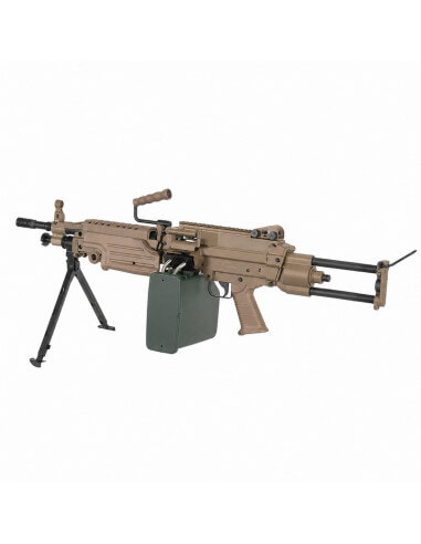 A&K Minimi M249 AEG metal version Para stock - Dark Earth