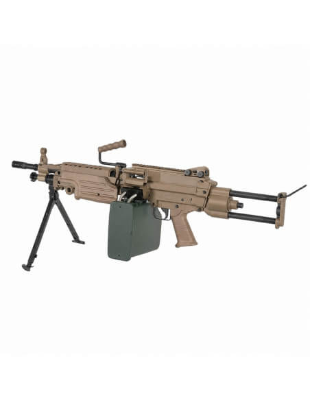 A&K Minimi M249 AEG metal version Para stock - Dark Earth