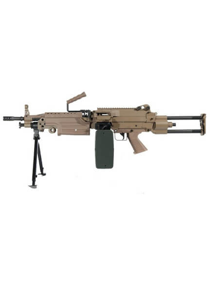 A&K Minimi M249 AEG metal version Para stock - Dark Earth
