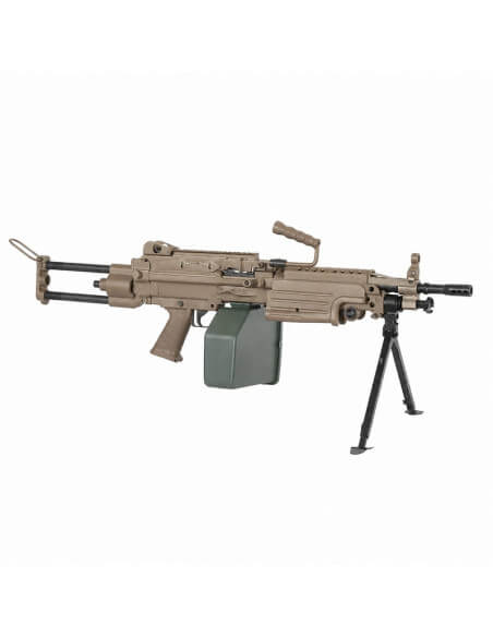 A&K Minimi M249 AEG metal version Para stock - Dark Earth