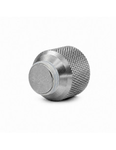 Balystik CNC aluminum cap for HPA tank with O-rings - Titanium Silver