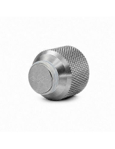 Balystik CNC aluminum cap for HPA tank with O-rings - Titanium Silver