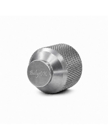 Balystik CNC aluminum cap for HPA tank with O-rings - Titanium Silver