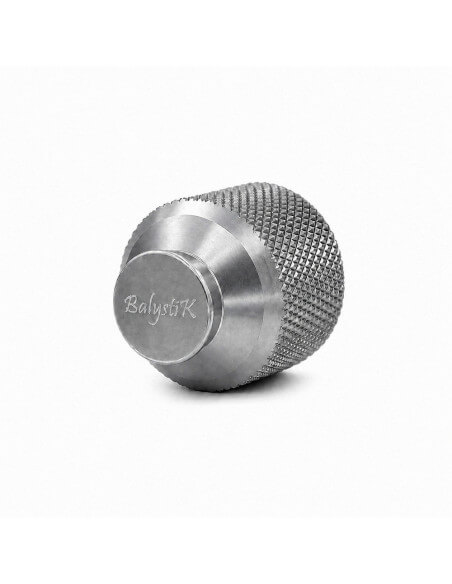 Balystik CNC aluminum cap for HPA tank with O-rings - Titanium Silver
