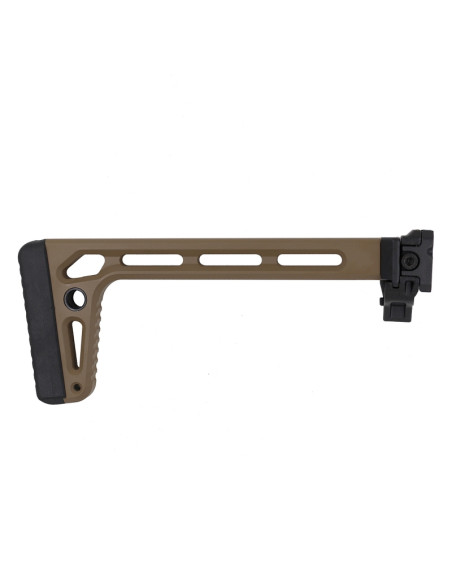 Battleaxe Folding aluminium stock with picatinny adapter - Tan