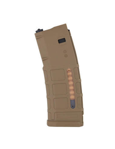 Battleaxe Chargeur Mid-cap 120 billes type PMAG pour M4 AEG Tokyo Marui next gen - Tan
