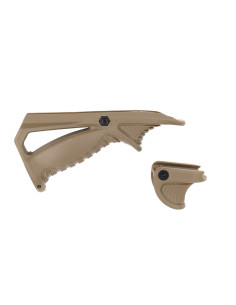 Battleaxe Poignée avant inclinée pour rail de 20mm avec handstop - Tan 2