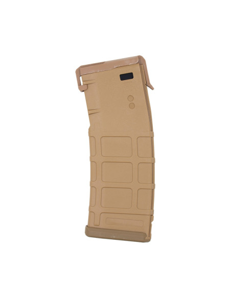 Battleaxe Chargeur Mid-cap 130 billes type PMAG avec dust cover pour M4 AEG - Tan