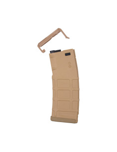 Battleaxe Chargeur Mid-cap 130 billes type PMAG avec dust cover pour M4 AEG - Tan 2