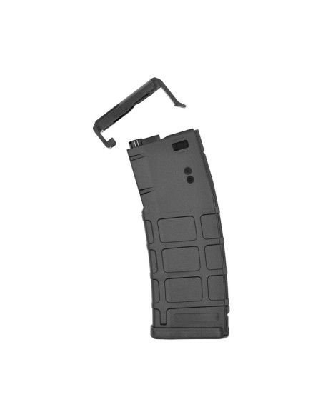 Battleaxe Mid-Cap 130bbs PMAG type magazine with dust cover for M4 AEG - Black