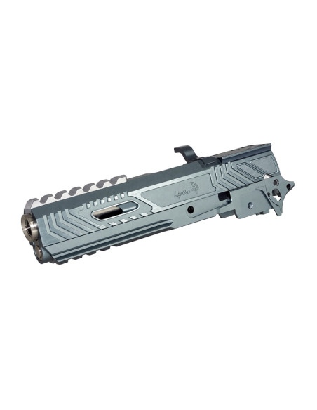 5KU Limcat Wildcat Slide and frame kit with RMR plate for 5.1 Marui Hi-Capa - Grey / Silver
