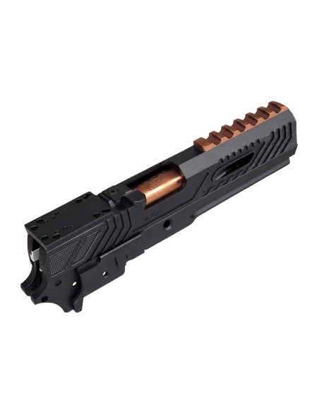 5KU Limcat Wildcat Slide and frame kit with RMR plate for 5.1 Marui Hi-Capa - Black / Bronze