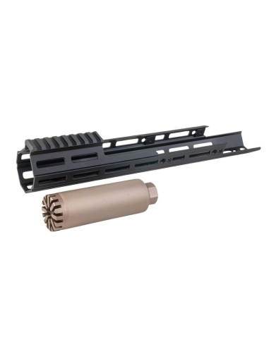 Airsoft Artisan M-Lok long handguard for SCAR AEG / GBBR Tokyo Marui - Black