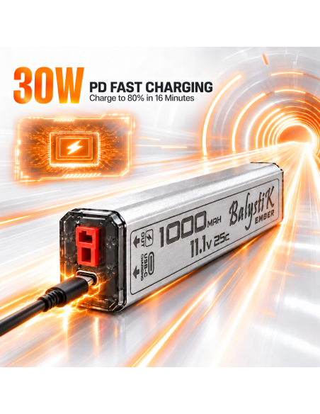Balystik Batterie sans fils pour AEG Li-Po 1000mAh 11.1V 25C - T-Plug