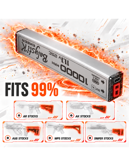 Balystik AEG replica wireless Li-Po battery 1000mAh 11.1V 25C - T-Plug