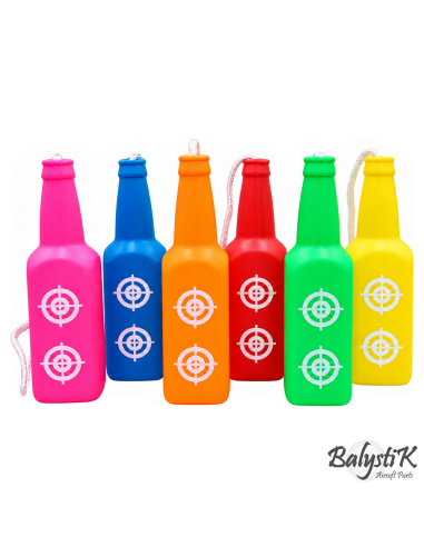 Balystik Set of 6 reusable bottle-shaped shooting targets - Style n°1