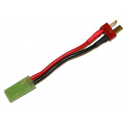 battery wire plug converter for T-shape (male) to mini Tamiya plug (female) - 