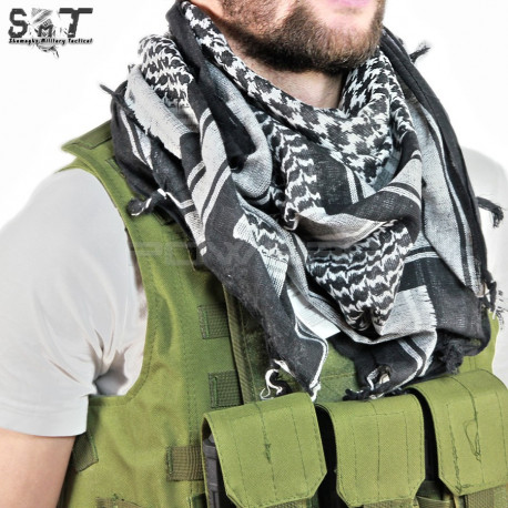 Shemagh Military Tactical Black & White - 