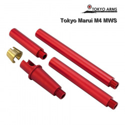 Tokyo Arms Multi-Length CNC Outer Barrel for Tokyo Marui M4 MWS - Red