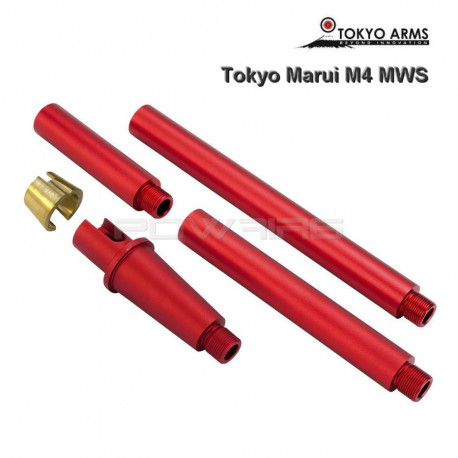 Tokyo Arms multi outer barrel pour Tokyo Marui M4 MWS - Rouge - 