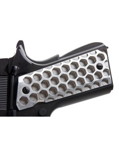 Airsoft Surgeon CNC Aluminum 'Apocalypse Hive' 1911 Pistol Grip - Silver -  2