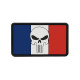French flag SKULL Velcro patch