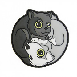 Black Cat - White Dog Yin & Yan Velcro patch - 