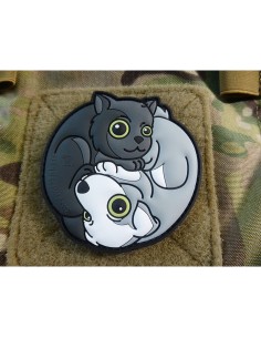 Black Cat - White Dog Yin & Yan Velcro patch -  2