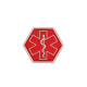 Patch Velcro PARAMEDIC, red Hexagon - 