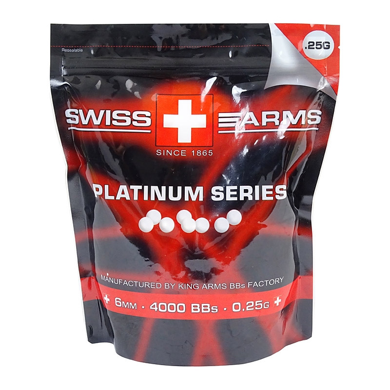 Swiss Arms Billes Billes SWISS ARMS Blanches 0,23g - Sac De 1 Kg Avec Bec Verseur - Recharge Pour Airsoft Billes Airsoft 1kg