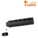 SLONG AIRSOFT Silencieux 14mm CCW Short APERTURE + adaptateur 11mm - 