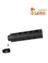 SLONG AIRSOFT Silencieux 14mm CCW Short APERTURE + adaptateur 11mm