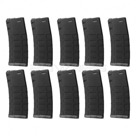 G&P GMAG 340rds Hi-Cap Magazine (BK) for AEG M4 (10pcs / Set) - 