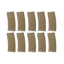 G&P GMAG 340rds Hi-Cap Magazine (TAN) for AEG M4 (10pcs / Set) - 