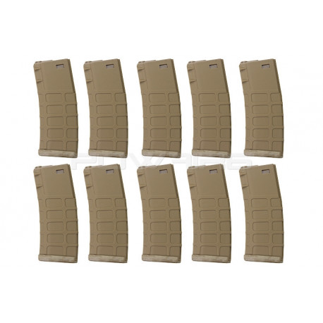 G&P GMAG 340rds Hi-Cap Magazine (TAN) for AEG M4 (10pcs / Set) - 