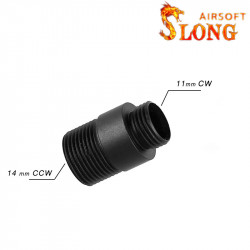 Slong airsoft Adaptateur silencieux 11mm CW vers 14mm CCW