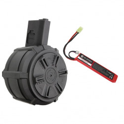 G&G chargeur drum électrique 2300 billes pour M4 avec batterie - 