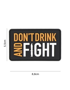 Don't Drink And Fight Velcro Patch, Black/Orange -  2