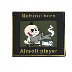 Patch Natural Born Airsoft Player, Multi Couleur - 