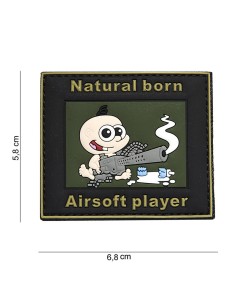 Patch Natural Born Airsoft Player, Multi Couleur -  2