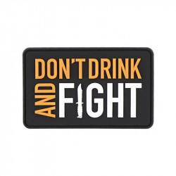 Don't Drink And Fight Velcro Patch, Black/Orange - 