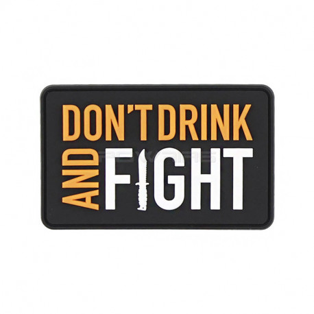 Don't Drink And Fight Velcro Patch, Black/Orange - 