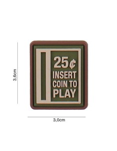 Insert Coin to play, Green Velcro patch -  2