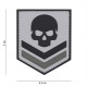 PVC Skull, grey Velcro patch - 